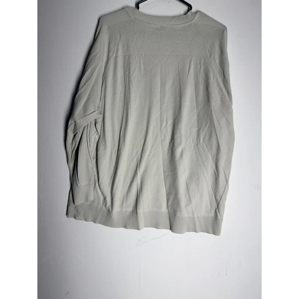 Nike Knit Sweater Mens 3XL Beige Cream Swoosh Crewneck Long Sleeve Pullover Top